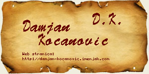 Damjan Kocanović vizit kartica